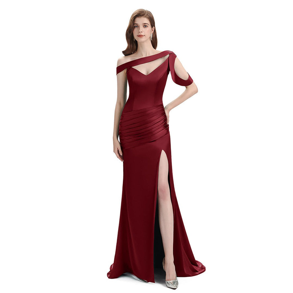 Mismatched Burgundy Mermaid Cheap Bridesmaid Dresses Online, WG813