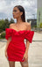 Sexy Red Sheath Off Shoulder Mini Short Prom Homecoming Dresses,CM988