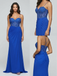 Royal Blue Beaded Sweetheart Corset Ruched Mermaid Prom Dress, 26024