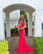 Sexy Red Mermaid V-neck Long Party Prom Dresses Ideas,Evening Gowns,13662