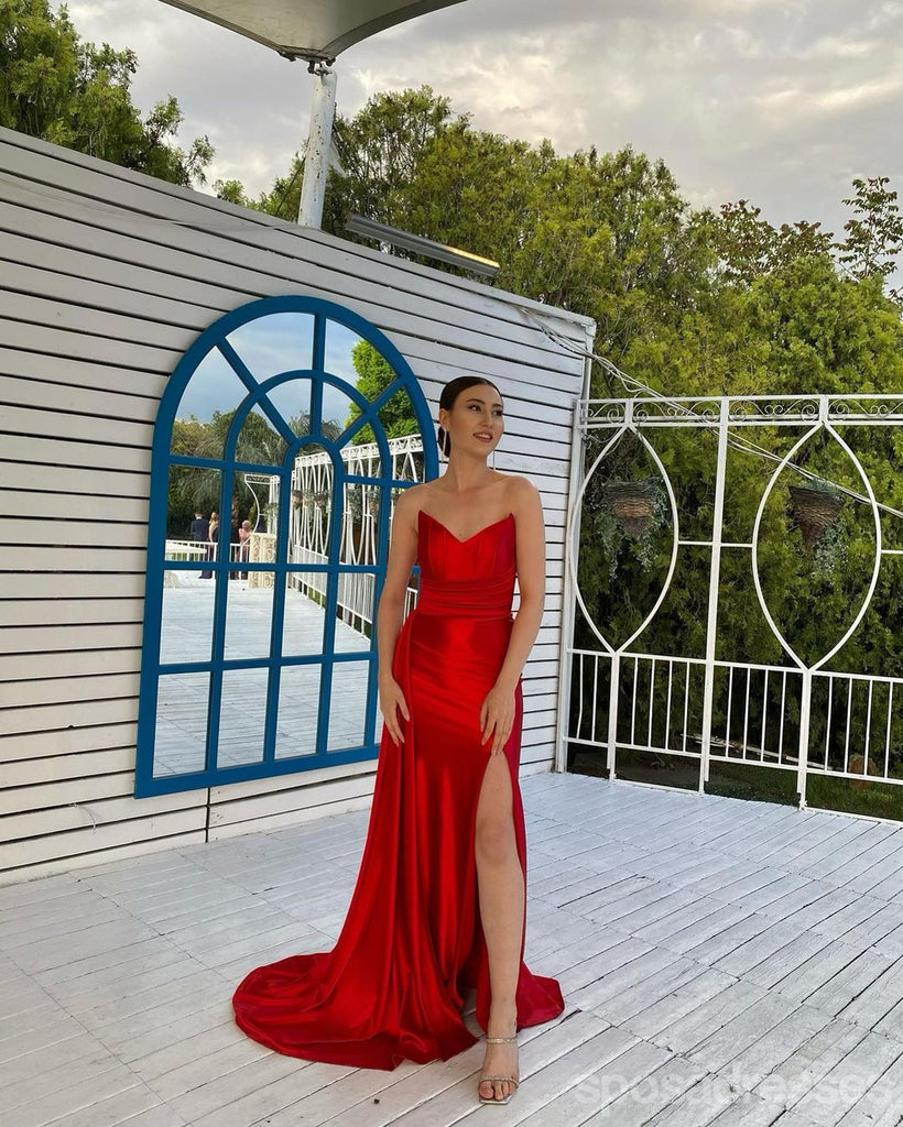 Sexy Red Mermaid V-neck Maxi Long Party Prom Dresses Ideas,Evening Gowns,13633