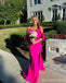 Sexy Hot Pink Mermaid Off Shoulder Maxi Long Party Prom Dresses,Evening Gowns,13558