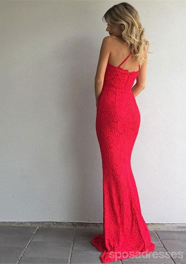 Sexy Red Mermaid Halter Maxi Long Lace Party Prom Dresses,Evening Dress,13400