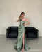 Sexy Dusty Sage Mermaid One Shoulder Maxi Long Bridesmaid Dresses For Wedding,WG1793