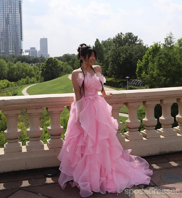 Gorgeous Pink A-line Long Party Prom Dresses Ideas,Evening Gowns,13865