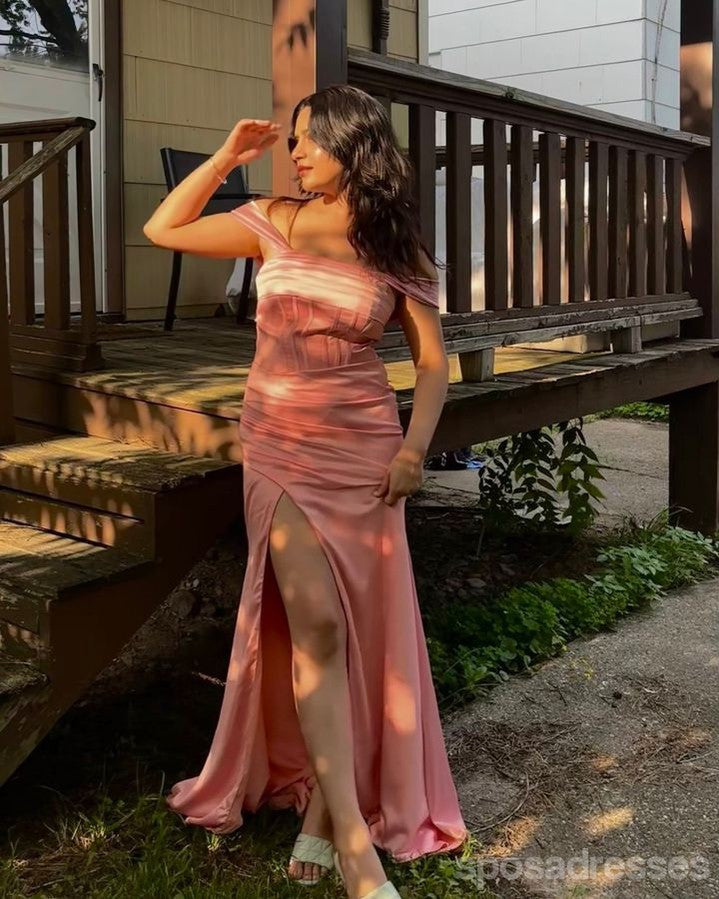 Sexy Pink Off Shoulder Maxi Long Party Prom Dresses,Evening Dress,13532