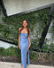 Sexy Blue Mermaid Spaghetti Straps Maxi Long Party Prom Dresses Ideas,Evening Gowns,13656