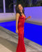 Sexy Red Mermaid Side Slit Long Party Prom Dresses Ideas,Evening Gowns,13831