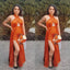 Sexy Burnt Orange Mermaid Side Slit Maxi Long Bridesmaid Dresses For Wedding,WG1765