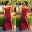 Elegant Red Mermaid Off Shoulder Maxi Long Bridesmaid Dresses For Wedding Party,WG1853