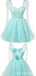 Cute Blue A-line Long Sleeves Mini Short Prom Homecoming Dresses,Party Dress,CM1002