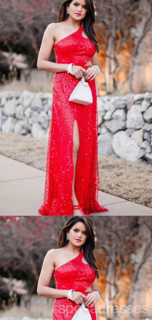 Sexy Red Mermaid Side Slit Maxi Long Party Prom Dresses,Evening Dress,13541