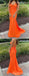 Sexy Desert Orange Mermaid Spaghetti Straps Long Party Prom Dresses,Evening Dress,13364
