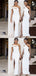 Simple White Sheath One Shoulder Maxi Long Bridesmaid Dresses For Wedding Party,WG1850