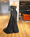 Sexy Black Mermaid One Shoulder Long Sleeves Maxi Long Party Prom Dresses,Evening Dress,13488