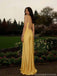 Sexy Yellow Mermaid Spaghetti Straps Long Party Prom Dresses To Impress,Evening Gowns,13926