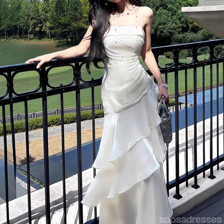 Gorgeous Ivory Spaghetti Straps Maxi Long Party Prom Dresses Ideas,Evening Gowns,13915