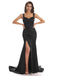 Mismatched Black Mermaid Maxi Long Bridesmaid Dresses,Party Dress, WG1884