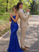 Royal Blue Sequin Corset Mermaid Long Maxi Dress PD26033