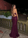 Plum Lace Corset Prom Dress with Slit & Lace-Up Back PD26050