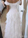 White Off-the-Shoulder Ruffle A-Line Long Prom Dress PD26078