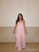 Light Pink Spaghetti Strap Tiered Ruffle Long Prom Dress PD26106