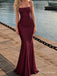 Burgundy Lace Bodice Ruched Mermaid Prom Dress with Lace-Up Back PD26123