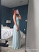 Light Mint Green V-Neck Ruched Prom Dress with Low Back PD26133