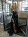Sexy Black Mermaid Side Slit Long Party Prom Dresses To Impress,Evening Gowns,13918
