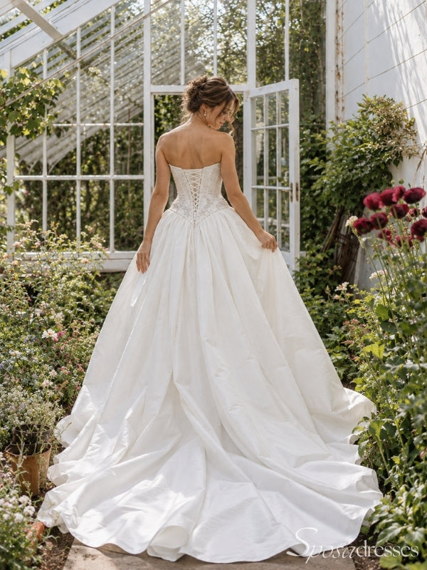 Beaded Strapless Corset Ball Gown Wedding Dress WD26018