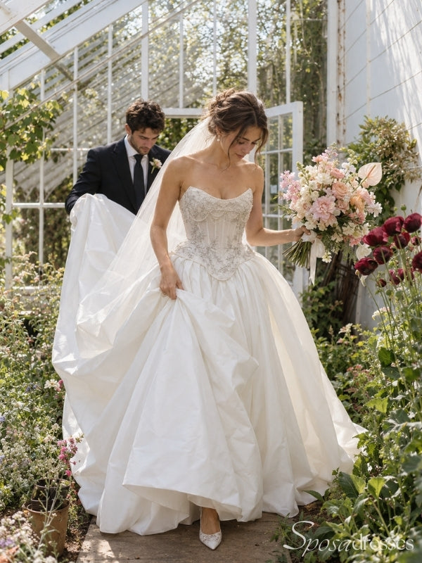 Beaded Strapless Corset Ball Gown Wedding Dress WD26018
