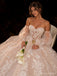 Off-Shoulder Floral Applique A-Line Wedding Dress WD26021