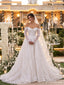 Off-Shoulder Long Sleeve Lace Ball Gown Wedding Dress WD26028