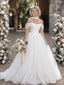 Off-Shoulder Corset Ball Gown Wedding Dress WD26040