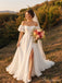 Off-Shoulder Puff Sleeve Wedding Dress with Slit WD26041