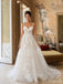 Floral Lace V-Neck A-Line Wedding Dress WD26043