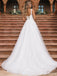 Ivory Lace Square Neck Straps Tulle Ball Gown Long Wedding Dress WD26049