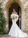 Ivory Off-the-Shoulder Ruffle Mermaid Wedding Dress with Train WD26057