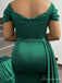 Sexy Green Mermaid Off Shoulder Maxi Long Bridesmaid Dresses For Wedding, WG1756