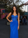 Royal Blue Beaded Sweetheart Corset Ruched Mermaid Prom Dress, 26024