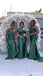 Sexy Green Mermaid One Shoulder Maxi Long Bridesmaid Dresses For Wedding Party,WG1821
