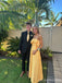 Pretty Yellow A-line Long Party Prom Dresses Ideas,Evening Gowns,13866