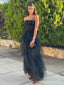Sexy New Arrival Black Spaghetti Straps A-line Maxi Long Party Prom Dresses ,13301