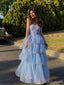 Popular Blue A-line Sweetheart Maxi Long Party Prom Dresses,Evening Dress,13393