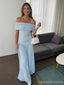 Elegant Blue Off Shoulder Long Party Prom Dresses Ideas,Evening Gowns,13721