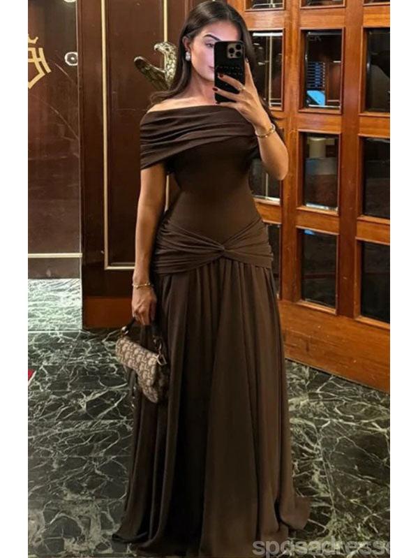 Sexy Brown Mermaid One Shoulder Maxi Long Party Prom Dresses Ideas,Evening Gowns,13914