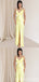 Sexy Yellow Mermaid V-neck Long Party Prom Dresses Ideas,Evening Gowns,13838