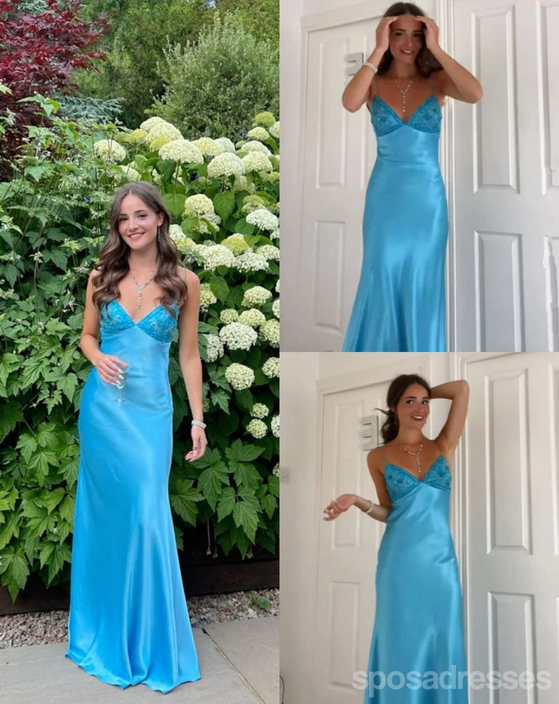 Sexy Blue V-neck Mermaid Long Party Prom Dresses Ideas,Evening Gowns,13832