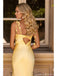 Sexy Yellow Mermaid Spaghetti Straps Long Party Prom Dresses To Impress,Evening Gowns,13925