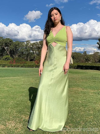 Sexy Green V-neck Long Party Prom Dresses Ideas,Evening Gowns,13827
